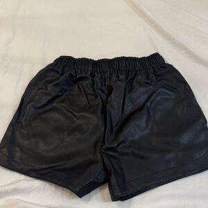 Black Women's Leather Shorts